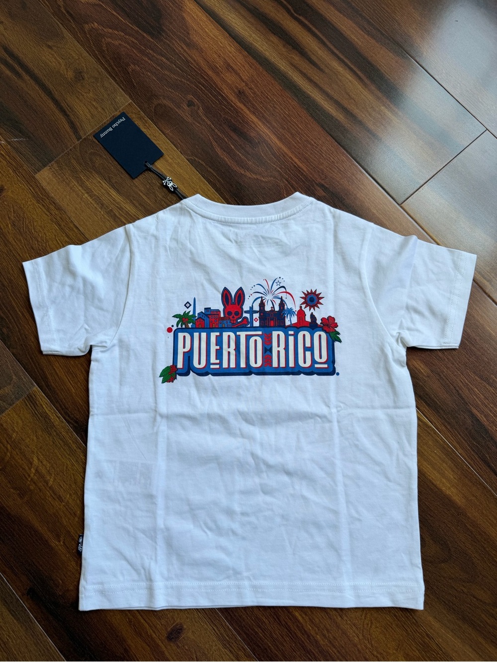 Psycho Bunny Kids Puerto Rico T-Shirt Short Sleeve XS (5/6) New